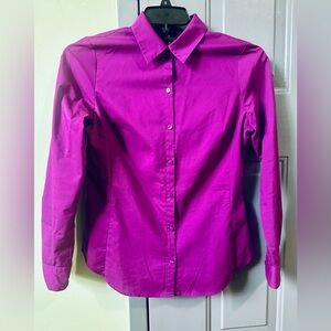 Worthington Magenta Button-Up Blouse